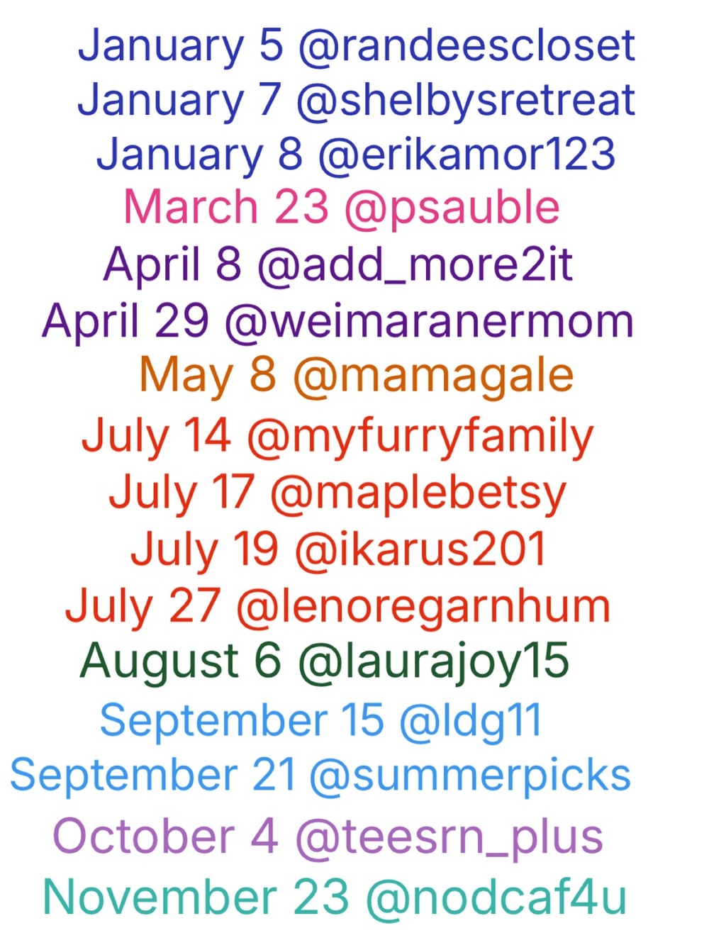 “just in” May 25 thru May 31 (Monday to Sunday) pick 5 of those days to share - Picture 4 of 6